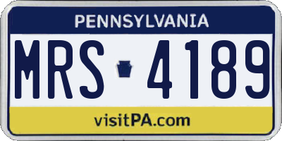 PA license plate MRS4189