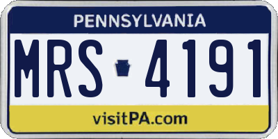 PA license plate MRS4191