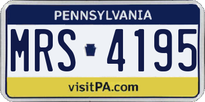 PA license plate MRS4195