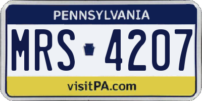 PA license plate MRS4207