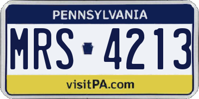 PA license plate MRS4213