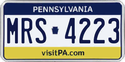 PA license plate MRS4223