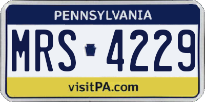 PA license plate MRS4229