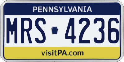 PA license plate MRS4236
