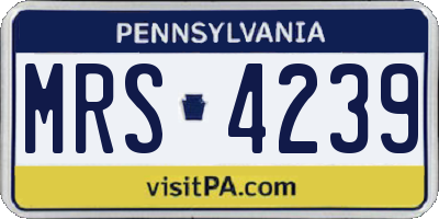 PA license plate MRS4239