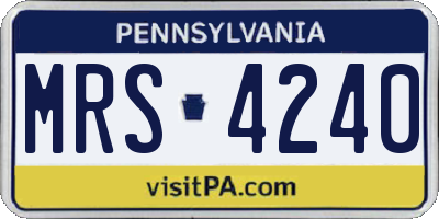 PA license plate MRS4240