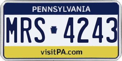 PA license plate MRS4243