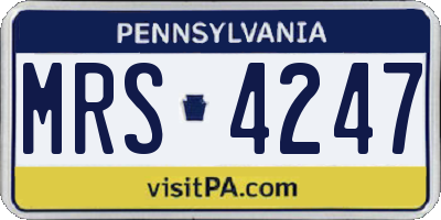 PA license plate MRS4247