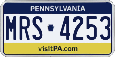 PA license plate MRS4253