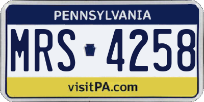 PA license plate MRS4258