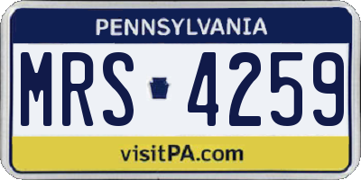 PA license plate MRS4259