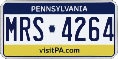 PA license plate MRS4264