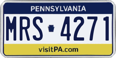 PA license plate MRS4271