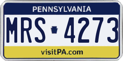 PA license plate MRS4273