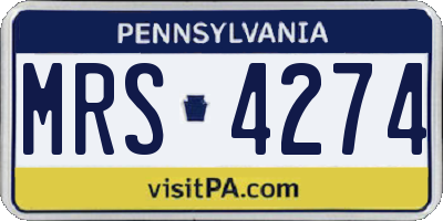 PA license plate MRS4274