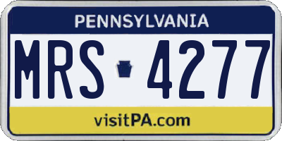 PA license plate MRS4277