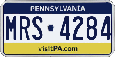PA license plate MRS4284