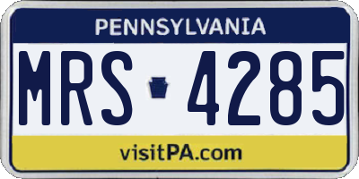 PA license plate MRS4285