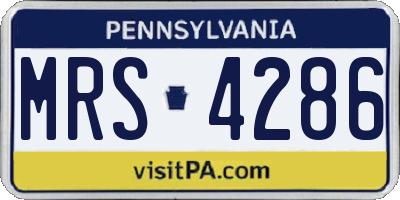 PA license plate MRS4286