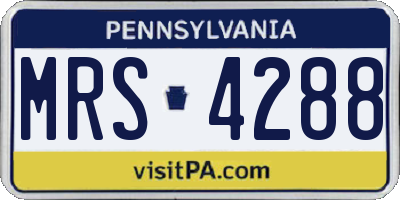 PA license plate MRS4288