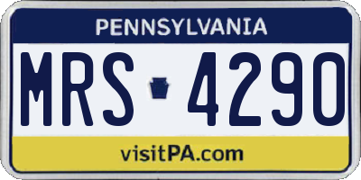 PA license plate MRS4290