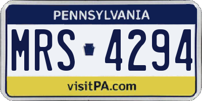 PA license plate MRS4294