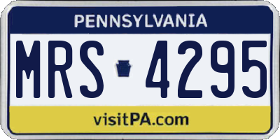PA license plate MRS4295