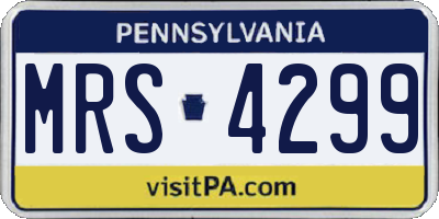 PA license plate MRS4299