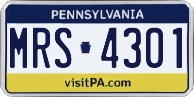 PA license plate MRS4301