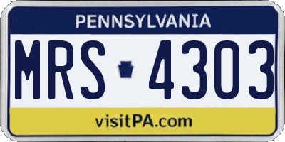 PA license plate MRS4303