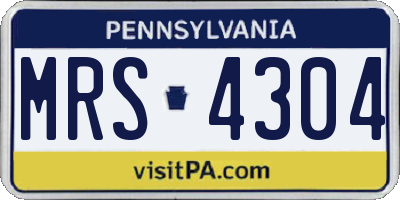 PA license plate MRS4304