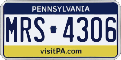 PA license plate MRS4306