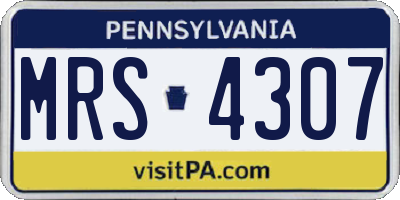 PA license plate MRS4307