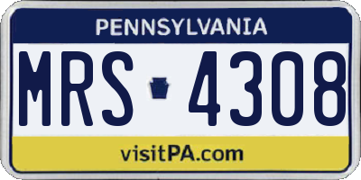 PA license plate MRS4308