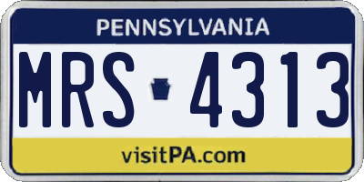 PA license plate MRS4313