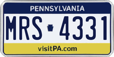 PA license plate MRS4331