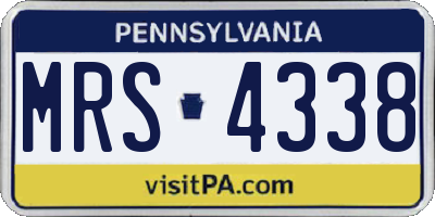 PA license plate MRS4338