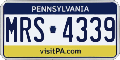 PA license plate MRS4339