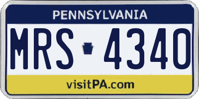 PA license plate MRS4340