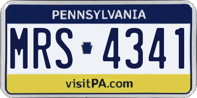 PA license plate MRS4341