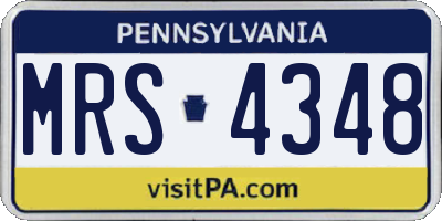 PA license plate MRS4348