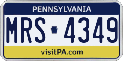 PA license plate MRS4349