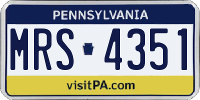 PA license plate MRS4351