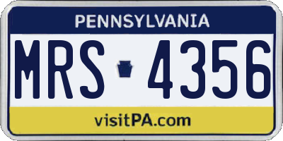 PA license plate MRS4356
