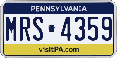 PA license plate MRS4359