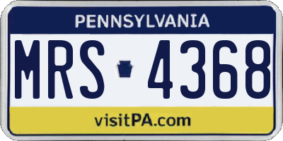 PA license plate MRS4368