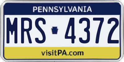 PA license plate MRS4372