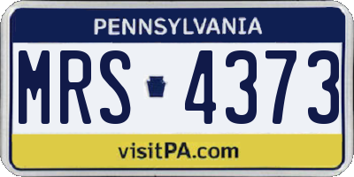PA license plate MRS4373