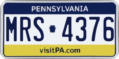 PA license plate MRS4376
