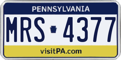 PA license plate MRS4377